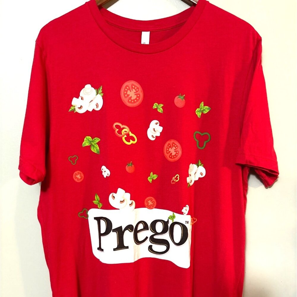 Prego Red Graphic T-Shirt XL Bella+Canvas 100% Cotton Tomato & Pasta Design - Picture 2 of 7